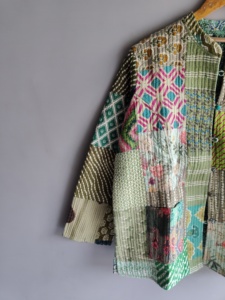 Quilted <b>Patchwork</b> <b>Jacket</b> Women's Mandarin Collar Full Sleeve Cotton Autumn Style Regular Length Patch Designs - Product Image 2