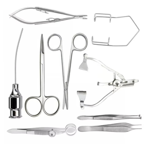 Kit d'instruments chirurgicaux ophtalmiques pour cataracte, pack d'instruments vétérinaires pour les yeux, kit de points de suture pour chirurgie générale de base, 9 pièces - Product Image 2