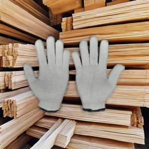 Les mieux notés TM blanc naturel Protection du travail chaud hiver coton non enduit froncé manchette texturé gants 40g atelier sans couture - Product Image 1