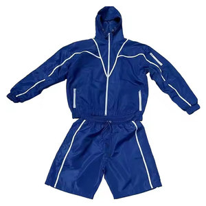 Custom Made Men's Shorts Set Zip Up Polyester Nylon Two Piece Windbreaker Short Set Casual Sportswear Sweatsuit <b>Tracksuits</b> - Product Image 5