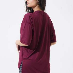 Camiseta de Verano para Mujer, Oversize, de Algodón, Transpirable, Cuello Redondo, Manga Corta, Hombros Caídos, Lisa, Casual, a la Moda - Product Image 4