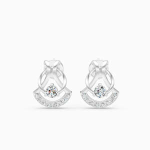 Boucles d'oreilles clous classiques plaquées rhodium avec zircon rouge et accents de diamants, bijoux romantiques unisexes pour mariage, cadeau - Product Image 6