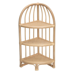 Top Selected Wholesale High Quality Handcrafted 3-Tier Rattan Corner <b>Shelf</b> Suitable <b>For</b> Kitchen & Living Room Display - Product Image 6