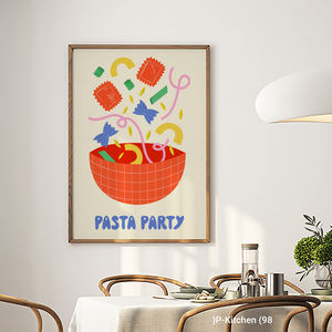 Impresión en lienzo para cocina, póster con ilustración de comida para fiesta de pasta, arte decorativo moderno para pared de cocina - Product Image 2