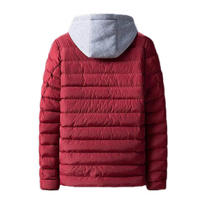 Chaqueta Acolchada con Capucha para Hombre, Diseño Color Block, Cálida para Invierno, Gruesa, de Poliéster, con Cierre de Cremallera, Ropa Exterior Informal - Product Image 3