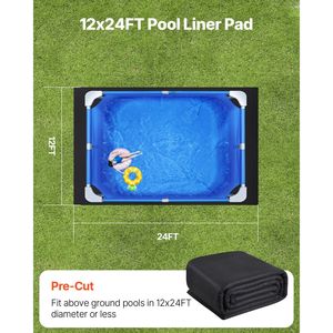 Tappetino per Piscina Rettangolare 12 X 24 ft, Extra Spesso, per Piscine Interrate, Forma Ovale, Previene Forature e Strappi - Product Image 5