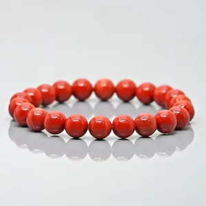 Natural <b>Red</b> Jasper 8mm Smooth Round AA Grade Gemstone Beads Stretch <b>Bracelet</b> Healing Jewelry Wholesale - Product Image 4