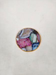 Posavasos de amatista hechos a medida con bordes dorados para bodas, ideales para decoración de mesas en tiendas y hogares, piedras de ágata. - Product Image 3