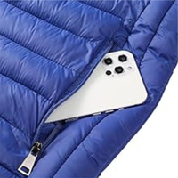 Veste d'hiver décontractée pour homme en cuir véritable écologique bleu avec capuche, coupe-vent en polyester, fermeture éclair sur le devant