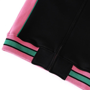 AKA Black Air Tech Fleece <b>Warm</b> Up <b>Jacket</b> Pink Green Trim Full Zip Athletic <b>Jacket</b> Women's Casual Sports Outerwear - Product Image 6