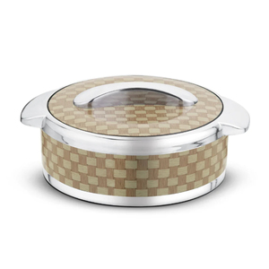 Casseroles rondes avec couvercle en acier inoxydable intégré au verre, design moderne, pot en métal durable pour la maison, les mariages, les hôtels, les fournitures - Product Image 1