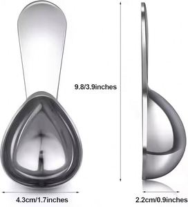 Chaodeli 430 Stainless Steel <b>Spoons</b> Extra Thick Handle Coffee Scoops Set 1T +2T Short Handle Tablespoon <b>Measuring</b> <b>Spoons</b> - Product Image 2