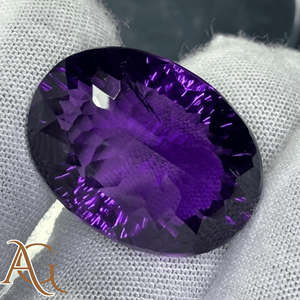 Ametista natural ovalada con corte cóncavo láser, tallado en intaglio, gema suelta tallada en morado para fabricación de joyas, precios al por mayor, cristal. - Product Image 2
