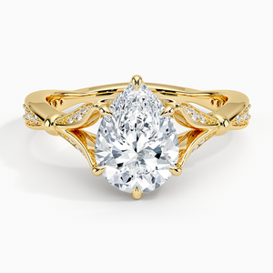 Bague en diamant de qualité supérieure en or jaune 14 carats véritable avec un savoir-faire de joaillerie exceptionnel - Product Image 1
