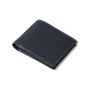 Men Luxury Multifunctional Short <b>Card</b> <b>Holder</b> Wholesale Navy Blue Genuine Leather Bifold High Quality RFID Blocking Custom Logo - Product Image 1