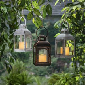 Home and Garden Decorations Antique Mini Metal Tea-Light <b>Candle</b> Holder <b>Lanterns</b> for Tabletop and Hanging Lightning - Product Image 2