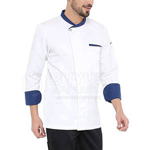 Veste de chef professionnelle en polyester/coton, manches longues, résistante à la chaleur, coupe confortable, tenue de cuisine respirante, vêtements culinaires pour chef - Product Image 2