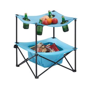Tavolo da Campeggio e Picnic Pieghevole Portatile, Leggero, in Tessuto Oxford 600D Impermeabile, Tavolo da Viaggio e Spiaggia con Base per le Gambe - Product Image 5