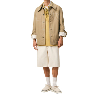 Veste de travail unisexe en toile de coton, coupe oversize, style utilitaire, boutonnée, streetwear décontracté, vêtement d'extérieur, personnalisable OEM, marque privée - Product Image 5
