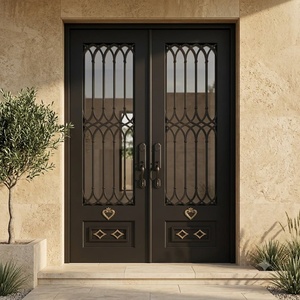 Royal Luxury KHP-DG-003 Traditional Wrought Iron Entrance Gate Modern Design <b>Swing</b> Open Style Rust-Resistant Powder-Coated - Product Image 4