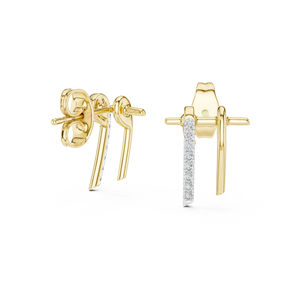 Pendientes de Oro Rosa de 14K con Diamantes Cultivados en Laboratorio para Mujer |   Ropa de Fiesta |   Diamante Cultivado Nuevo - Product Image 5