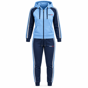 Ensemble de survêtement court 2 pièces personnalisé noir pour femme – Sweat à capuche court zippé et pantalon de survêtement - Product Image 6