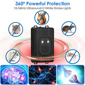 Confezione da 2 Repellenti Ultrasonici per Roditori da Sottocofano con Luce Stroboscopica per Interni, Strumento per il Controllo dei Roditori e la Pulizia dell'Auto con 3 Potenze - Product Image 4