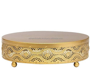 Three Tier Metal <b>Cake</b> <b>Stand</b> with Ornate Plates and Copper Frame for Elegant Serving Indian Manufacturer - Product Image 6