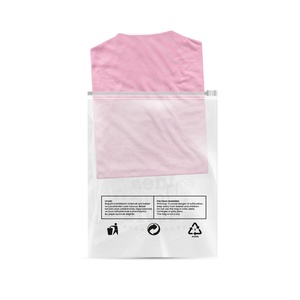 Custom Printed <b>Biodegradable</b> PVC Frosted Zipper Bag with Valve Sealing Handle for Clothing - Product Image 2