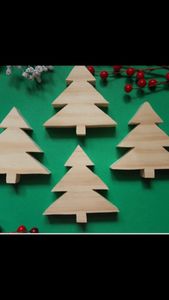 Décoration de Noël en bois faite à la main, arbre de Noël en bois naturel pour la décoration de la maison, ornement de table pour les fêtes de Noël - Product Image 6