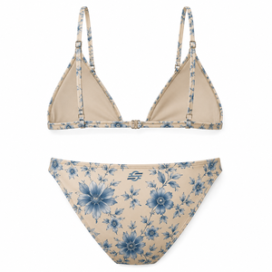 Conjunto de Bikini de Dos Piezas con Estampado Floral y Logotipo Personalizado en la Parte Delantera, Traje de Baño para Mujer, 100% Poliéster - Product Image 2