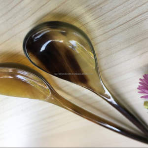 Cuillère en corne faite à la main, grande et moyenne taille, avec long manche, couverts en corne - Product Image 6