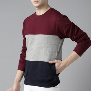 Sweat-shirt Premium à Trois Panneaux pour Hommes |   Pull-over bicolore gris chiné et bleu marine |   Vêtements d'entraînement pour la salle de sport Urban Athletic - Product Image 2