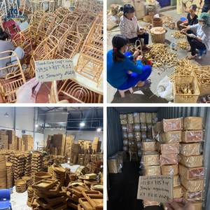 Venta al por mayor cesta de almacenamiento de ratán natural para niños cesta de setas decorativas en color rojo tejido a mano - Product Image 4