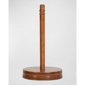 Porte-serviettes en papier en bois de manguier massif fait main, support de rouleau de cuisine rustique avec base antidérapante pour l'organisation sur comptoir, en promotion - Product Image 1