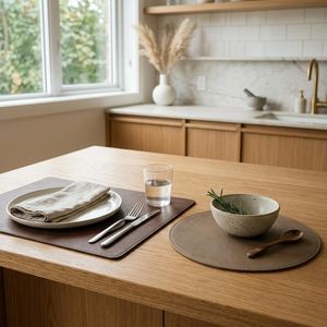 Luxury Genuine Leather <b>Placemat</b> Heat Resistant Waterproof Dining Room Mats Custom Logo Hotel <b>Table</b> <b>Runner</b> LPM-0002F - Product Image 5