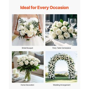 120 Pezzi di Margherite Artificiali in Schiuma Bianca Realistiche, Rose Finte per Bouquet da Sposa Fai-da-Te e Addio al Nubilato, Steli Bianchi Finti - Product Image 6