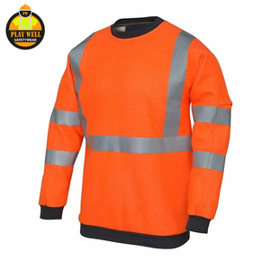 Vente directe d'usine, sweat-shirt haute visibilité, sweat-shirt de travail confortable en polyester avec bande réfléchissante - Product Image 5
