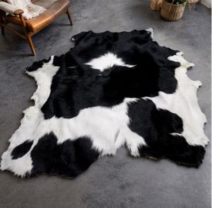 Faux Fur Cowhide Area Rug Animal Print Plush Non-Slip Rubber Backing Farmhouse Style Living Room Decor - Product Image 6