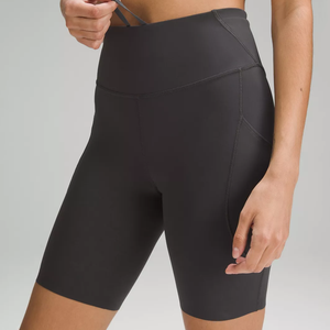 Ladies High Waist Sporty Cycling Shorts Breathable Quick Dry <b>Tummy</b> <b>Control</b> Elastic Waist Spandex/Polyester Athletic - Product Image 1