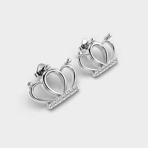 Pendientes de Diamantes con Diseño de Corona Real en Plata de Ley 925 |   Joyería de Lujo para Mujer OEM - Product Image 3