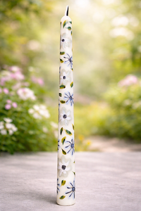 Bougie conique élégante faite à la main, qualité supérieure, en paraffine et cire de soja, parfum lavande, combustion sans fumée, pour décoration de Noël - Product Image 3