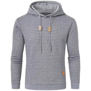 Nouveau style – Sweat à capuche en coton/polyester pour homme, tricot gaufré, manches longues, bas élastique, thermique, streetwear pour garçon - Product Image 6