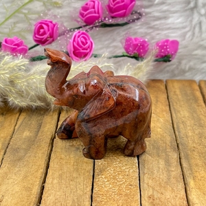 Red Aventurine <b>Elephant</b> Hand Carved Natural Gemstone Figurine Energy Confidence Feng Shui <b>Decor</b> Wholesale - Product Image 4