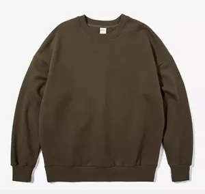 Sweat-shirt à capuche pour homme en coton lourd, coupe oversize, col rond, avec logo brodé personnalisé, motif uni, impression numérique hiver - Product Image 3