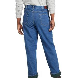 Pantalones Vaqueros de Pierna Recta de Cintura Alta, Corte Regular, Algodón de Peso Medio, Color Azul Sólido, Estilo Casual para Hombre, Primavera - Product Image 3
