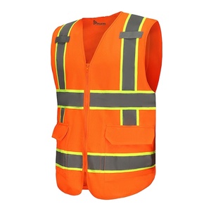 เสื้อกั๊กสะท้อนแสงนิรภัย 120 GSM โพลีเอสเตอร์ PU น้ำหนักเบา ชุดทำงานแบบมองเห็นได้ชัดเจน สำหรับขายส่ง - Product Image 4