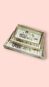 Bandeja Esmaltada con Acabado Vintage, Bandeja Esmaltada para Servir Té, Bandeja Esmaltada con Revestimiento Liso - Product Image 2