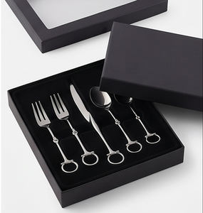 Ensemble de couverts modernes en acier inoxydable, couteau, fourchette, cuillère, finition miroir haute brillance, résistant à la rouille, vaisselle de mariage - Product Image 6