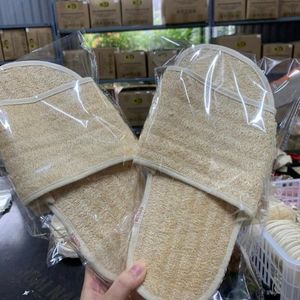 TRENDING NOW Loofah <b>Slippers</b> For Spa Relaxation And Foot Exfoliating Soft Plant Fiber Indoor Footwear - Product Image 5
